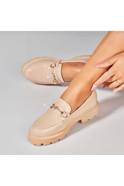 Joana Women's Casual Shoes Beige Patent Leather Kieren