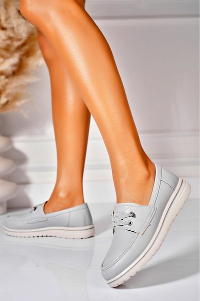 Joana Pantofi dama casual Gri din Piele Ecologica Makeila
