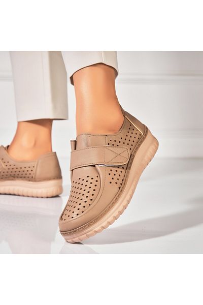 Joana Women's casual Khaki shoes made of Nayali Eco-leather
