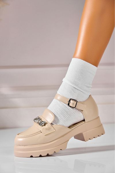Joana Women's casual shoes Beige made of ecological leather Jimena