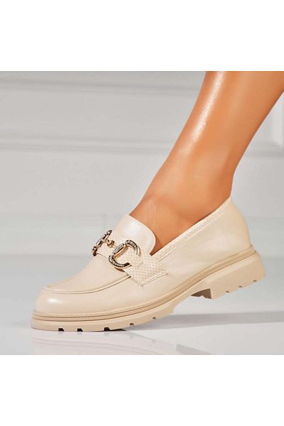Joana Women's casual shoes Beige made of Rylon Eco-leather