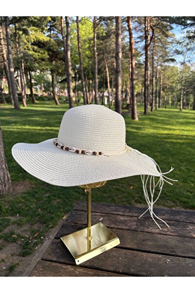 MODA Pălărie de paie pentru femei - Pălărie în stil de vară, naturală, de mar...