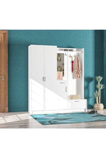 Abre vm-343736 BEYAZ VESTİYER PORTMANTO AYAKKABILIK