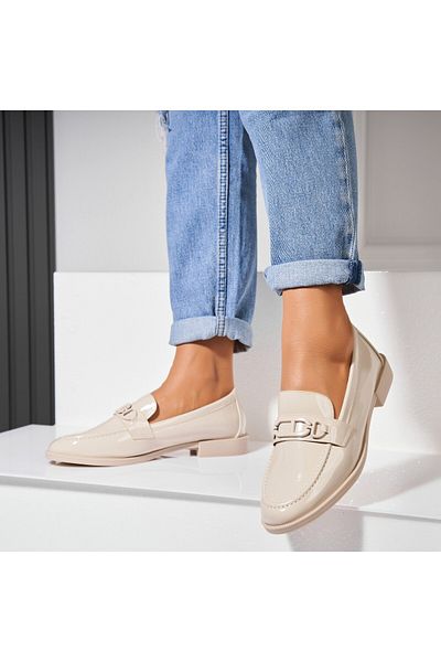Joana Women's Casual Shoes Beige Patent Leather Davy