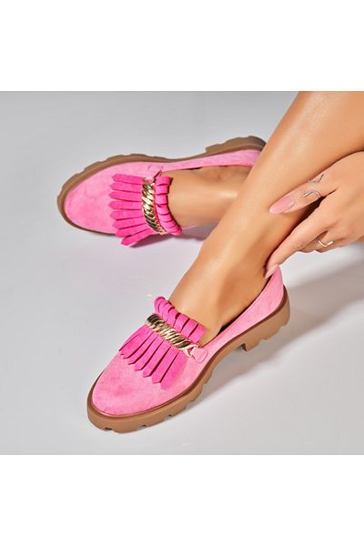 Joana Women's casual shoes in Fuchsia made of ecological suede leather Vania