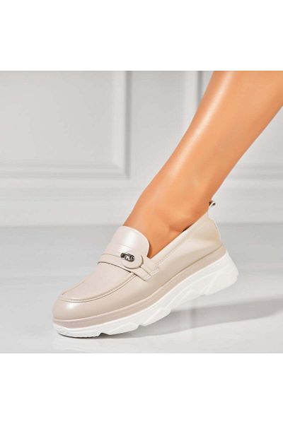 Joana Women's casual shoes in gray made of Sierra ecological leather