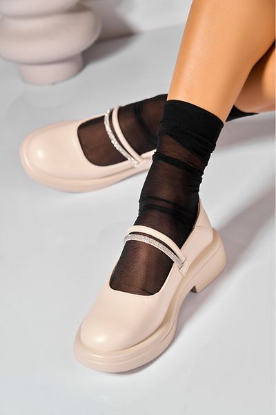 Joana Women's Casual Shoes Beige Made of Eco-Leather Kenzey