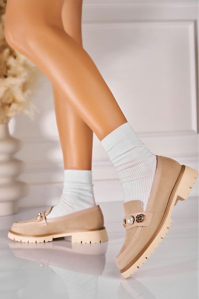 Joana Women's casual Khaki shoes made of Tiani ecological leather