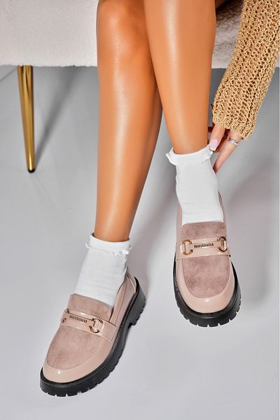 Joana Women's Casual Khaki Shoes Made of Ecological Patent Leather Carisa