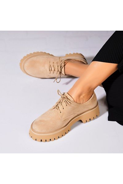 Joana Women's casual shoes Camel made of ecological suede Anaiz