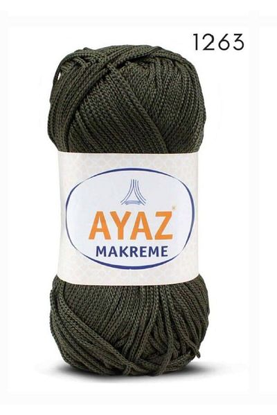 Ayaz Polyester Macrame 100% Polypropylene 100 Gr 140 Meters Single Yumak 1263 Khaki