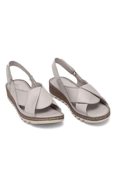 Ayakkabı Fuarı Sandale plate ortopedice Elit Rhm018 pentru femei din piele naturală gri
