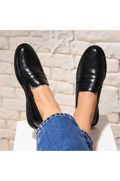 Joana Women's casual shoes in black, made of ecological leather, Syler