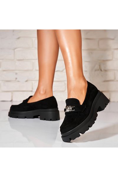 Joana Women's Casual Shoes Black Made of Eco-Suede Leather Rodina