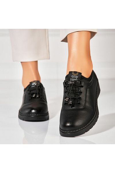 Joana Women's casual shoes in black Fira ecological leather