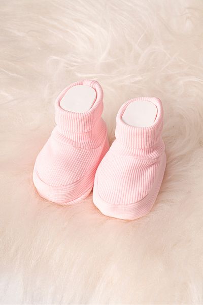 Polpuf Baby Booties Pink Cotton Fabric Baby Booties Baby Newborn Baby Home Slippers