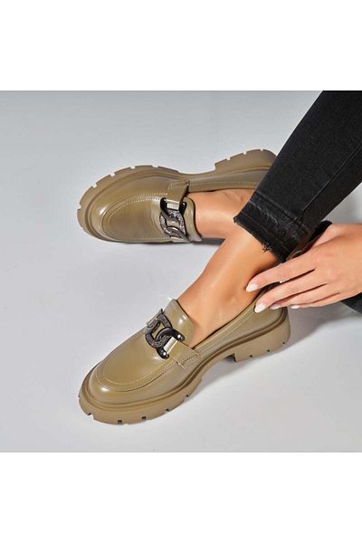 Joana Women's Casual Green Shoes Made of Ecological Leather Melany
