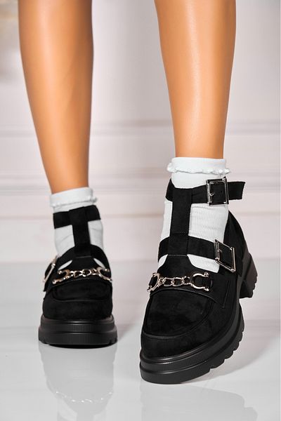 Joana Women's casual shoes in black suede leather Mazari2