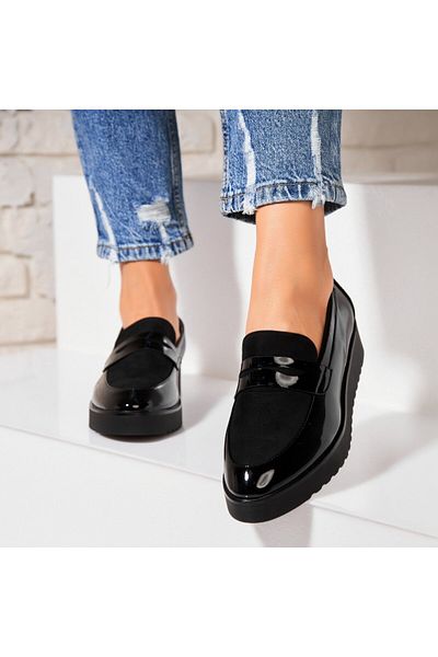 Joana Women's Casual Shoes Black Patent Leather Rozy
