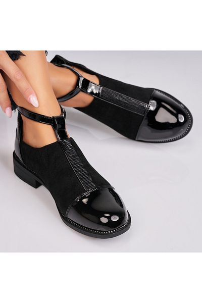 Joana Women's Casual Black Shoes Made of Eco-Suede Leather Alison