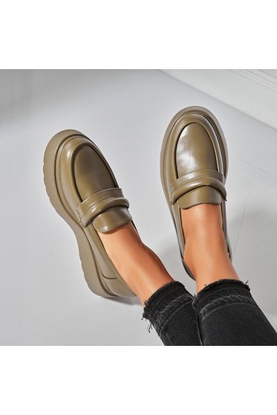 Joana Women's Casual Green Shoes Made of Lilac Ecological Leather