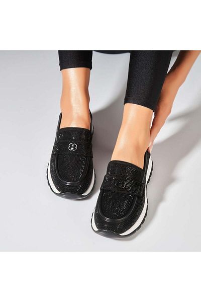 Joana Women's Casual Black Shoes Made of Eco-Suede Leather Laira2