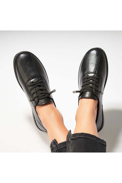 Joana Women's Casual Black Shoes Made of Emmere Ecological Leather