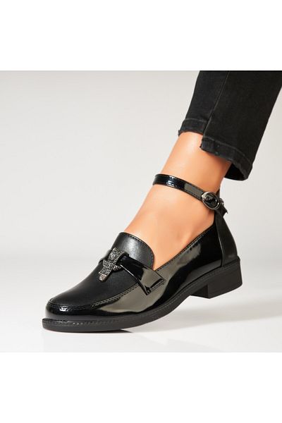 Joana Women's Casual Black Shoes Made of Merania Patent Leather
