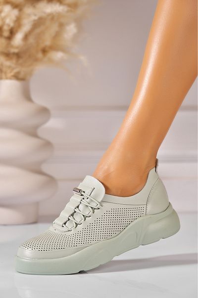Joana Women's Casual Green Shoes Made of Azia Ecological Leather