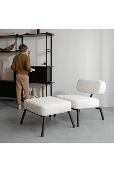 iclalofis Ode berjer puf bench dahil 2 li takım salon oturma odası berjer