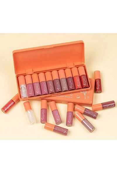 Dragon Ranee Set 10 rujuri de buze lichide, Ranee, Pearly lustre Lipgloss, Multicolor