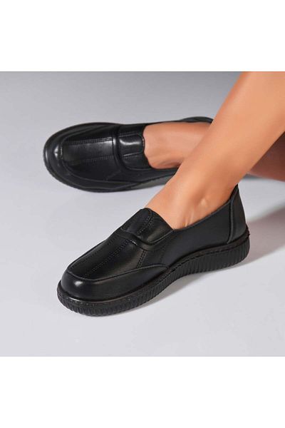 Joana Women's casual shoes in black eco-leather Ayvah