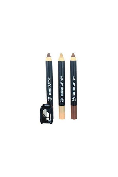 w7 Set 3 Creioane Pentru Contur Si Iluminare, , Face Shaping Contoux Stix, Ascutitoare Inclusa