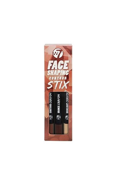 w7 Set 3 Creioane Pentru Contur Si Iluminare, , Face Shaping Contoux Stix, Ascutitoare Inclusa
