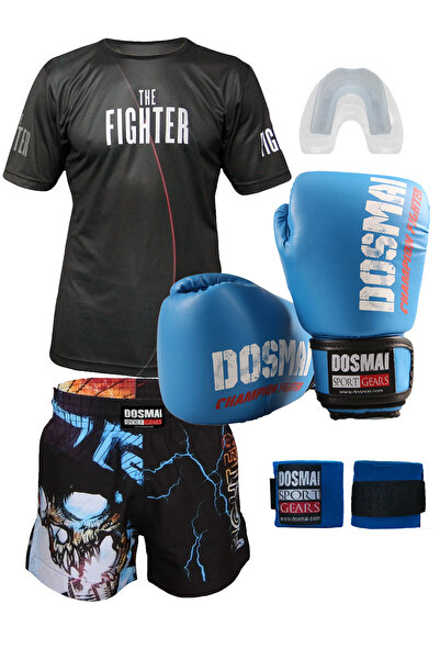 DO-SMAI Boks Kick Boks Muay Thai İnferno Boks Seti Boks Eldiveni Spor T-Shirt Şort Takımı Başlangıç Paketi