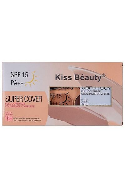 Kiss Beauty Paleta Corectoare Iluminator Si Contur, , Super Cover, 02