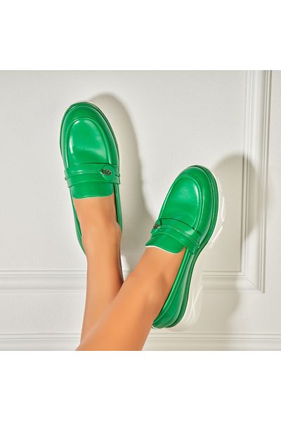 Joana Women's casual shoes in green eco-leather Sierra