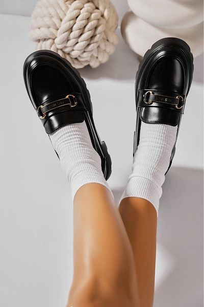 Joana Women's Casual Black Shoes Made of Daney Eco-Leather