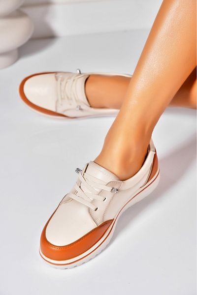 Joana Women's Casual Shoes Orange Made of Ecological Leather Kamilya