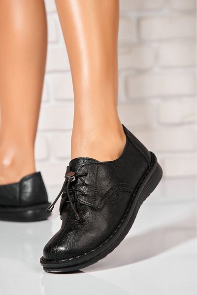 Joana Women's Casual Black Shoes Made of Amara Eco-Leather