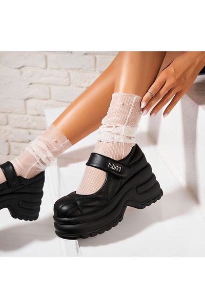 Joana Women's casual shoes in black eco-leather Luffy