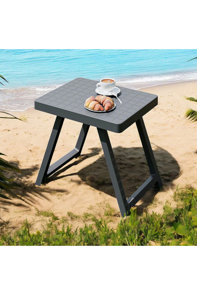 DECOOR MALL Orta Boy Portatif Plastik Katlanabilir Sehpa Kamp Balık Mangal Av...