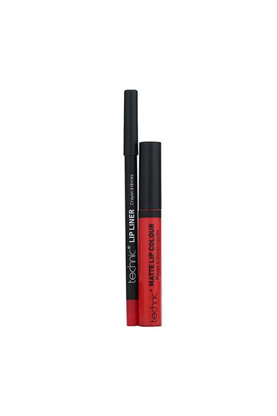 TECHNIC Set ruj de buze si creion contur Technic Lip Kit Matte Nuanta Lady Bird