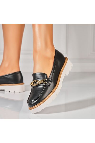 Joana Women's casual shoes in black eco-leather Navya2