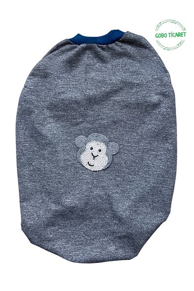 Goboticaret White Monkey Appliqued Cat Dog Outfit Dress in Different Colors