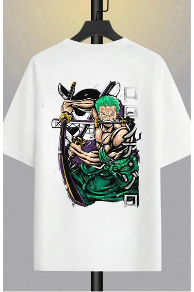 TARCENMODA Unisex One Piece: Roronoa Zoro Printed Oversize Anime 100% Cotton ...