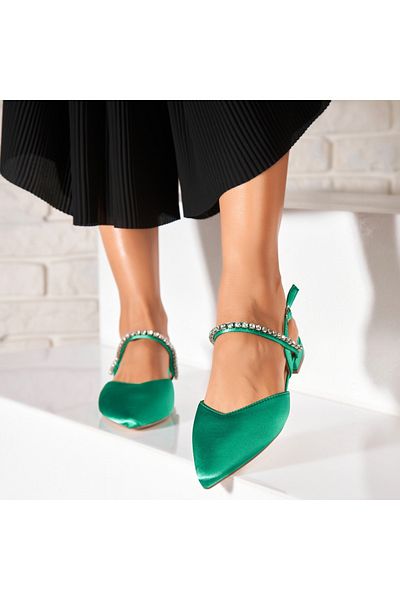 Joana Women's casual shoes Green Satin Leida