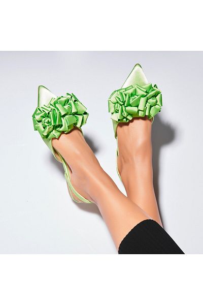 Joana Women's casual shoes Green Satin Penley