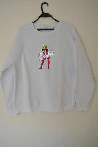 EldenStitch Φούτερ Lady Deadpool με κέντημα Unisex Oversize