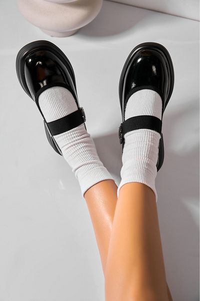 Joana Women's Casual Black Shoes Made of Patent Leather Janica2